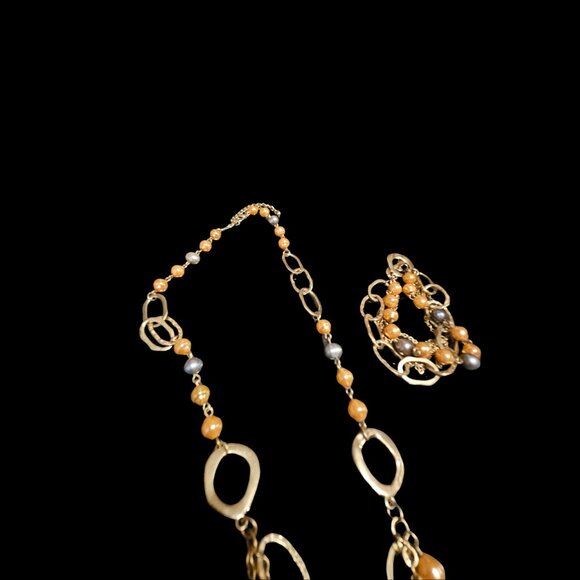 Premier Designs “Atlantis” Necklace & Bracelet Set – Gold Tones & Beaded Accents - Picture 4 of 6